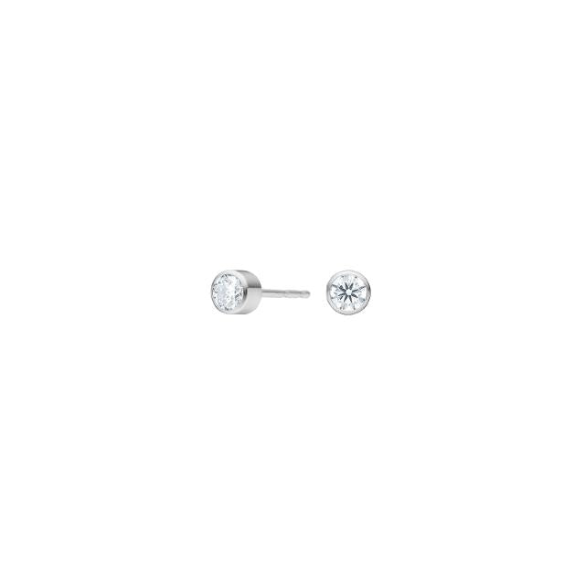 Pure Titanium ørestikker i titanium med rund hvid zirkonia 4 mm fra Nordahl Andersen